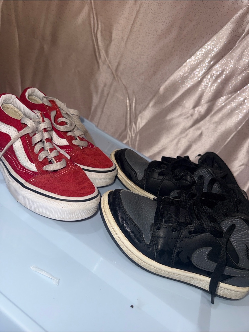 Kids Sneaker Bundle: Jordan 1 Mid (Black/Grey) & Vans Old Skool (Red)
Size 13 - Picture 8 of 10